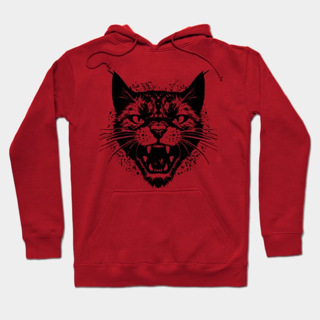 Angry cat Hoodie by Fantasy Vortex